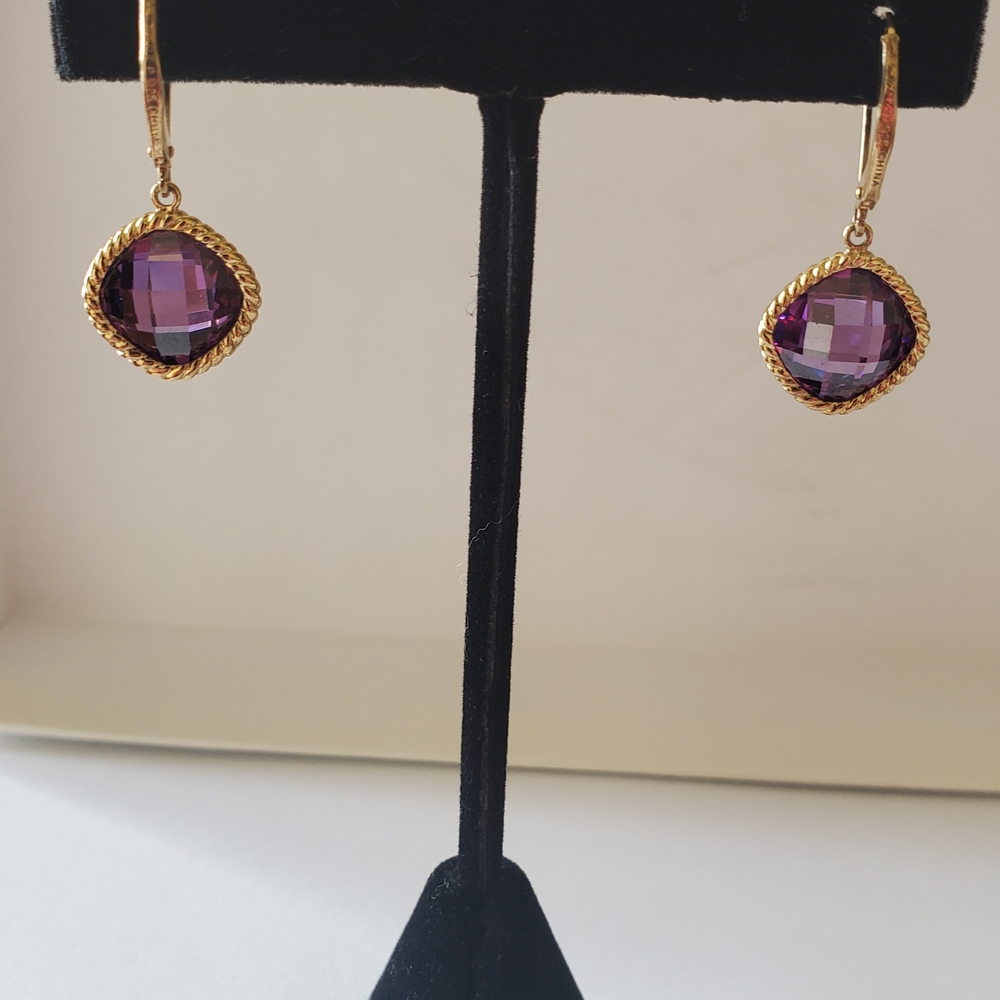 Amethyst Drop Earrings - Picture 3 of 5